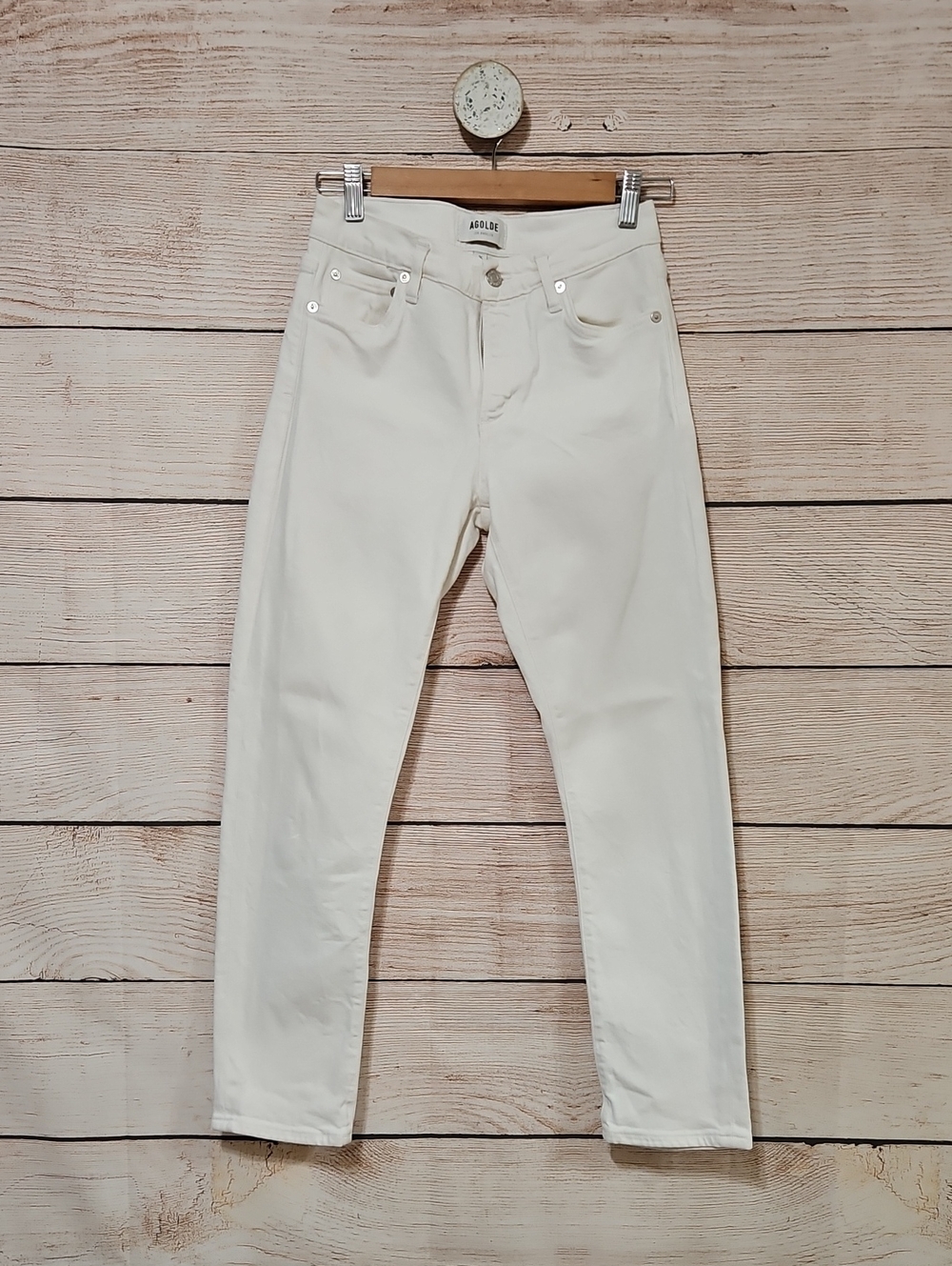 AGOLDE Off-White High-Rise Jeans 25
